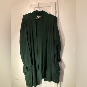 Pact Forest Green Organic Cotton Cardigan